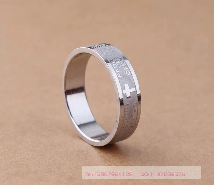 316L любимые Библия молитва Лекция надписи titanium стали кольцо 6 мм ширина|titanium steel