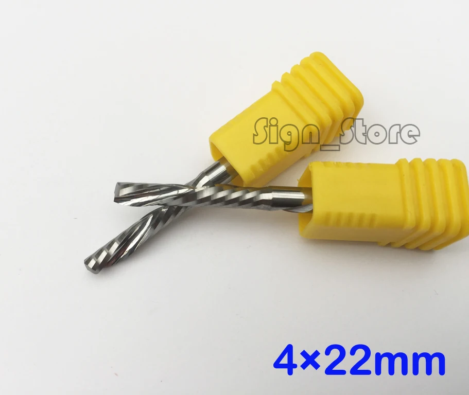 

5pcs/set 4*22 Tungsten Solide Carbide Single Flute Sprial Bits Left Hand Down Cutting Tools Left Cutting Bits