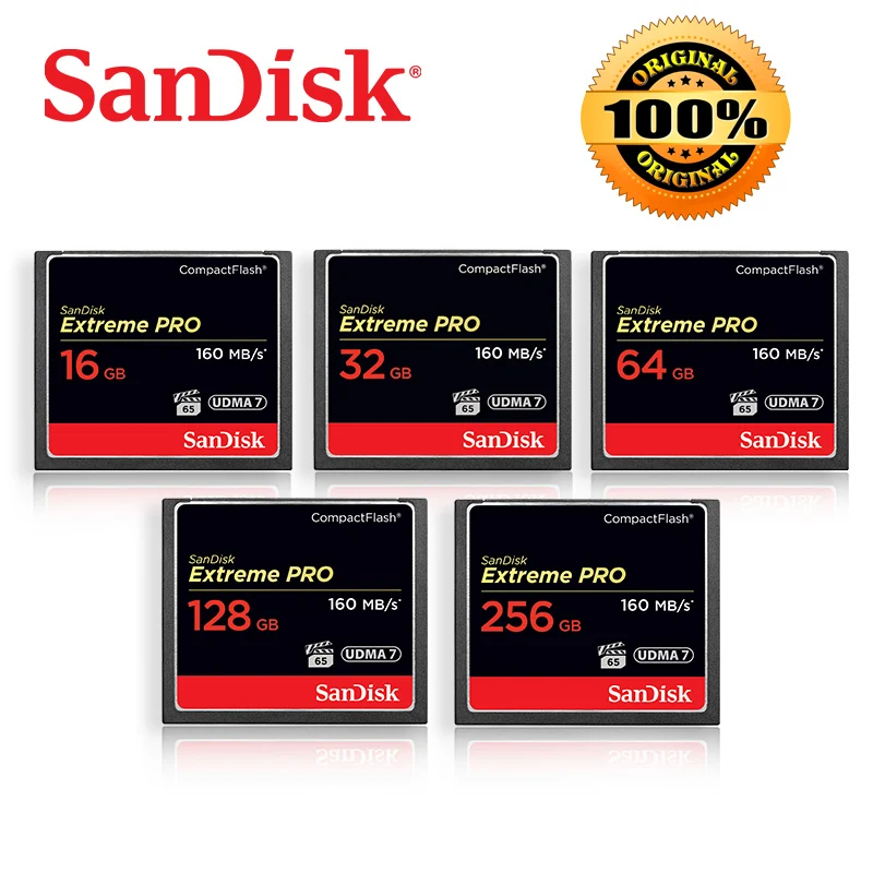 Оригинальная карта памяти SanDisk CF 128 ГБ 64 32 256 экстремальная Профессиональная