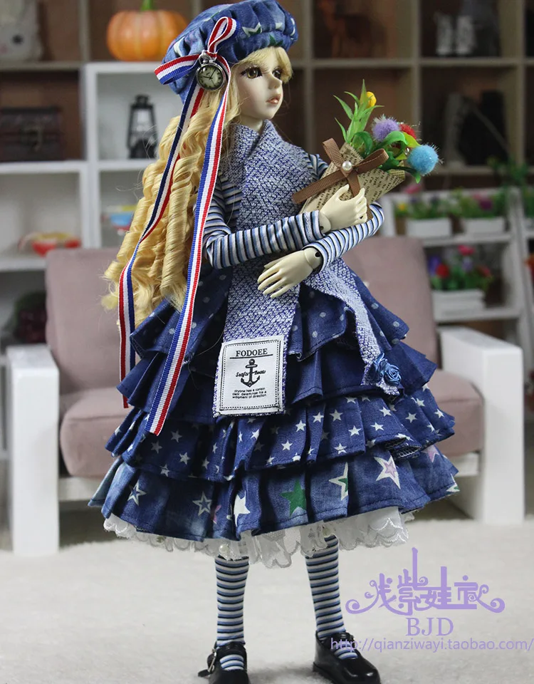 1/4 1/3 на шарнирах, в масштабе платье+ шляпа+ шарф для SD одежды BJD Аксессуары куклы, не включены кукла, обувь, парик и другие аксессуары 18D1596