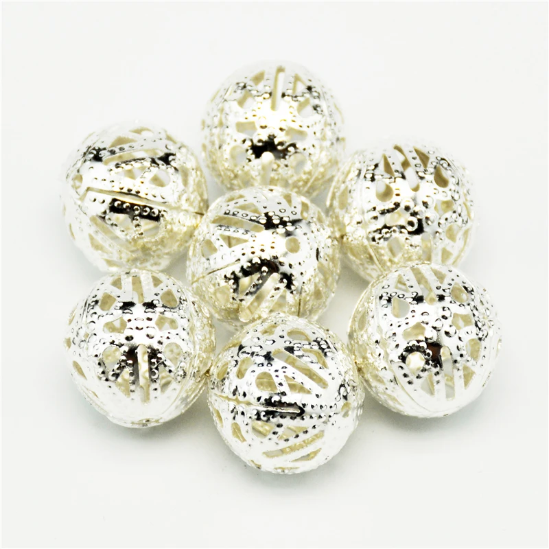 Круглые золотистые/Серебристые Акриловые бусины разделители 4/6/8/10/12/14/16/18 мм|beads