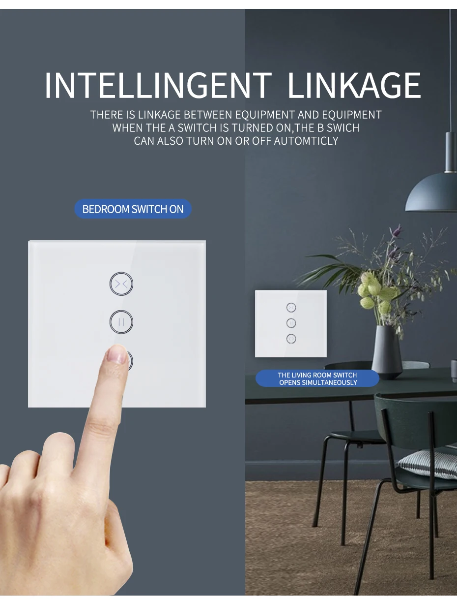 Tuya Smart Life WiFi Шторные жалюзи переключатель для электрического рольставни моторизованный голосовой мобильный пульт дистанционного управления настенный сенсорный переключатель