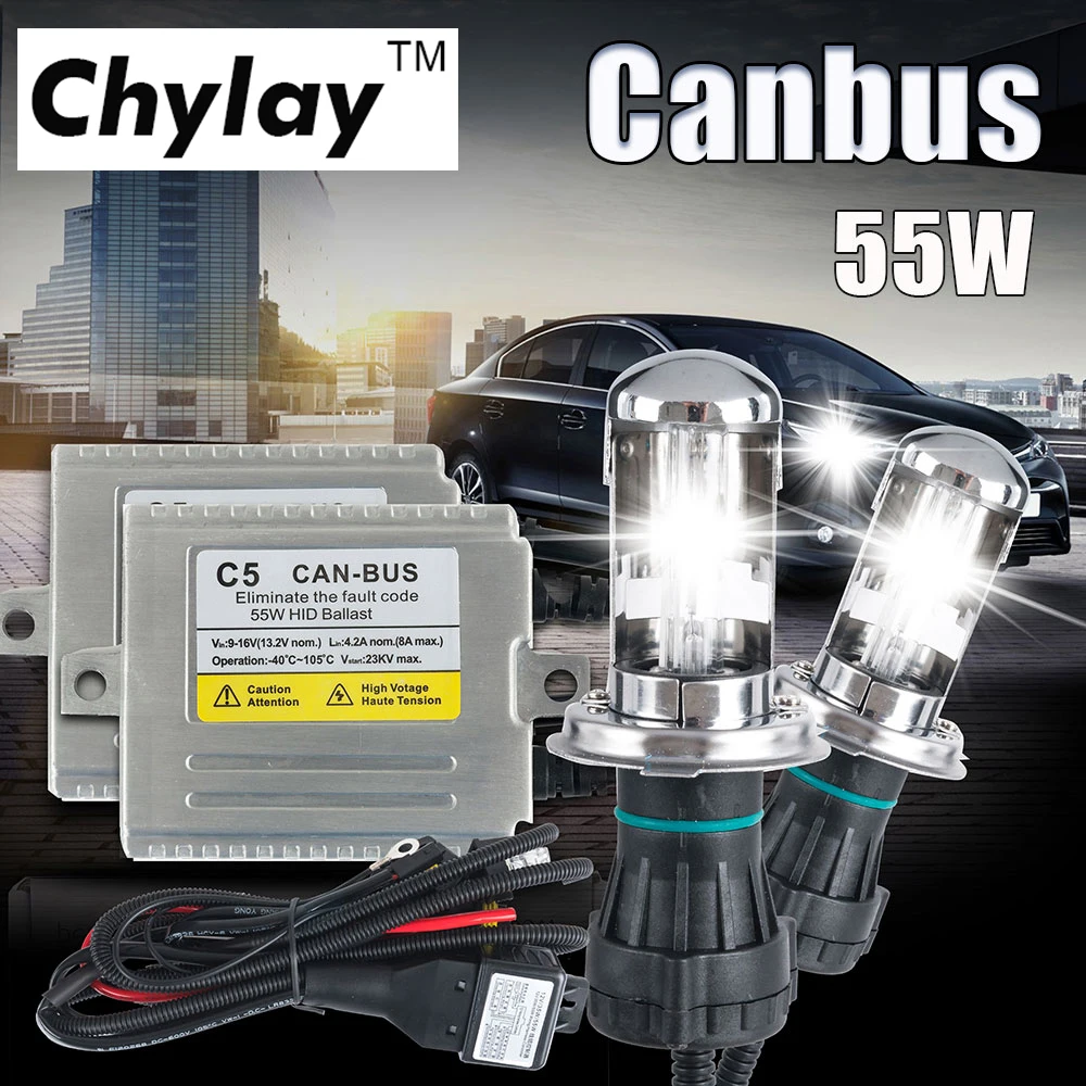 C5 55W CANBUS H4 HID Bi xenon конверсионный комплект дальнего/ближнего света 4300K 6000K 8000K