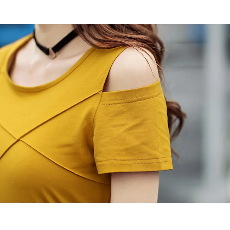 BOBOKATEER размера плюс футболка женская футболка camisetas verano mujer летний топ с открытыми плечами футболка Женские топы Футболка femme