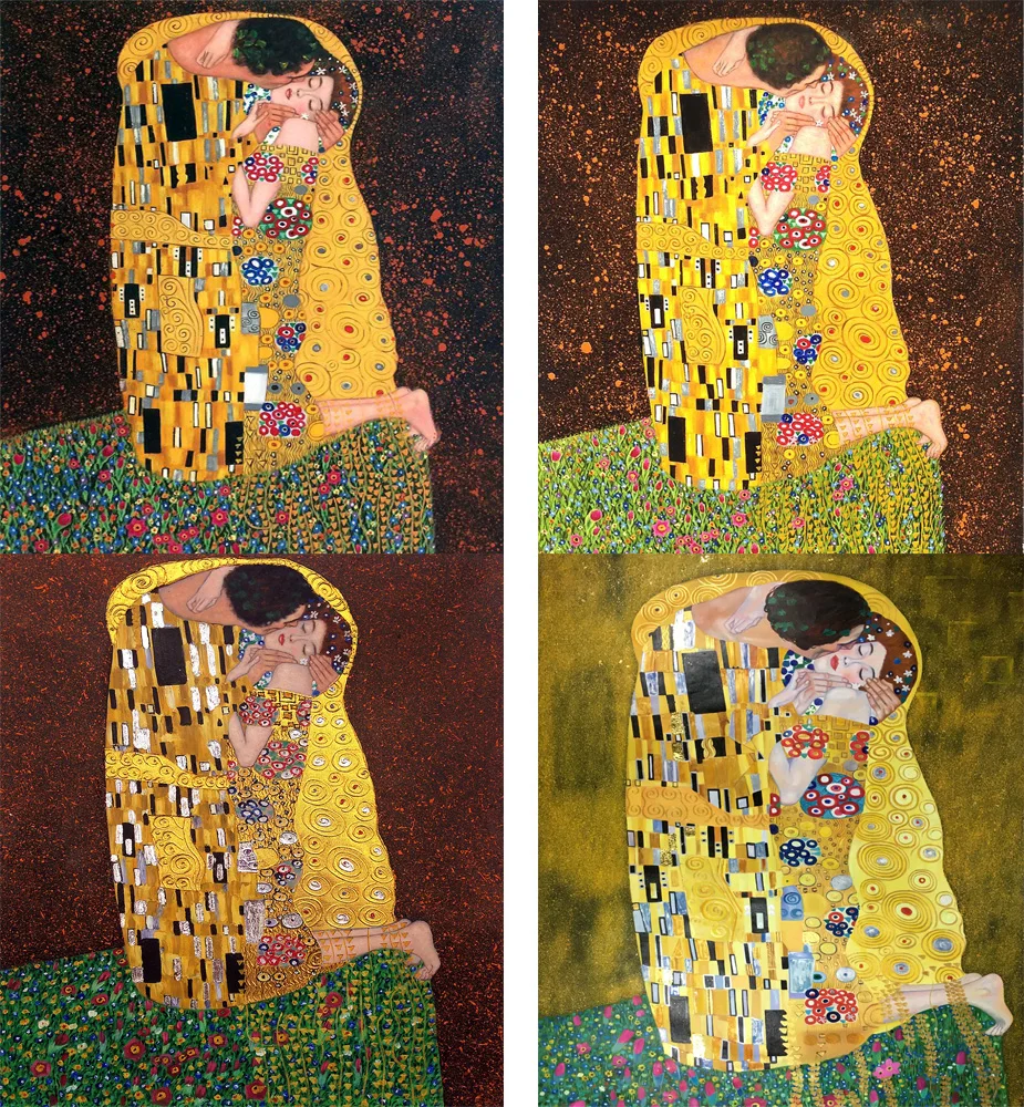 

Hand Painted oil paintings Reproduction Gustav Klimt The kiss lovers Art Canvas Figure Painting woman Golden Wall decor Framed