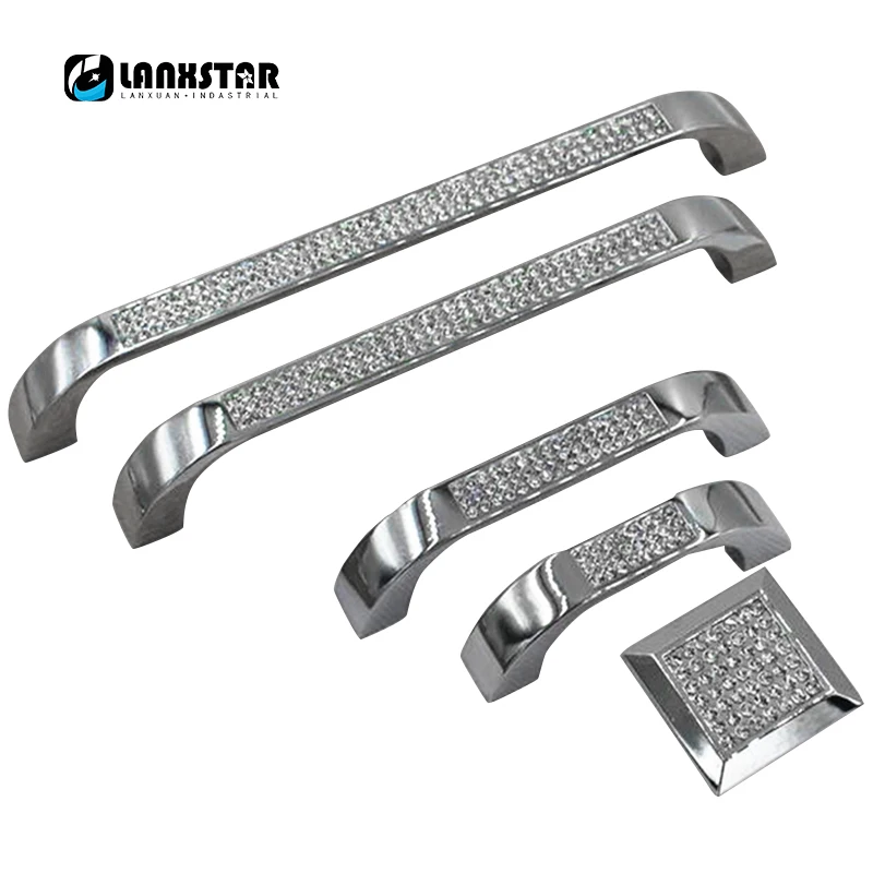 

Modern Style Diamond Crystal Drawer Wardrobe Door Handle Cabinet Hardware Knobs