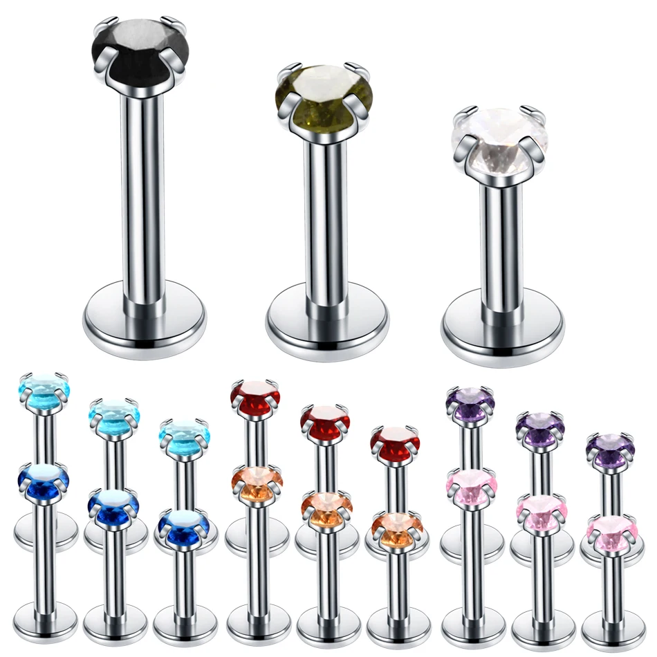 3 шт. сталь ухо ушной хрящ Лабрет кольцо драгоценный камень шпильки для губ