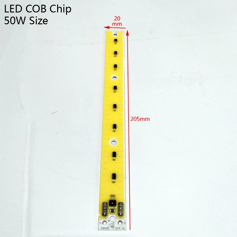 Прожектор светодиодный чип Smart IC 30-80 Вт AC 220 В COB полосы для прожектора высокой мощности шарик холодный белый открытый