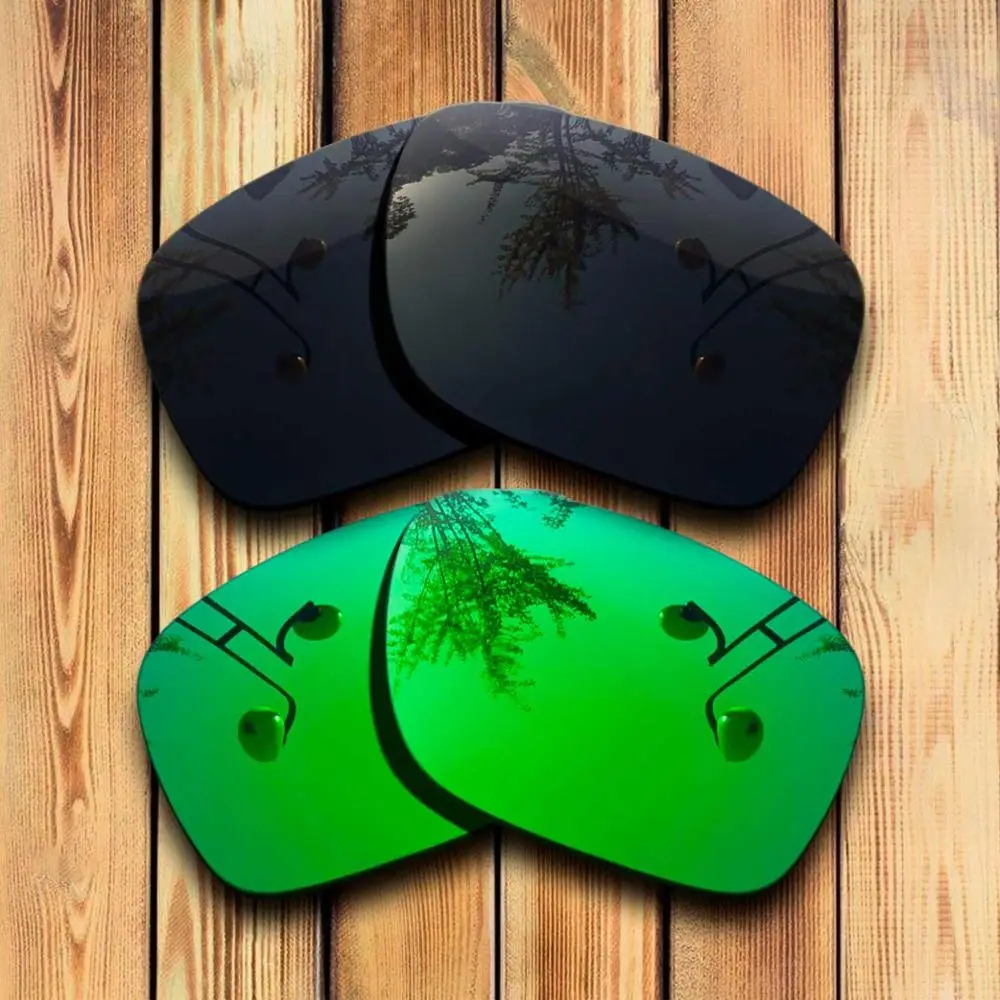 Black-Green Mirror 2 пары точно вырезанные поляризованные Сменные линзы для солнцезащитных очков Оукли Холбрук-много цветов - Цвет линз: Black-Green Mirror