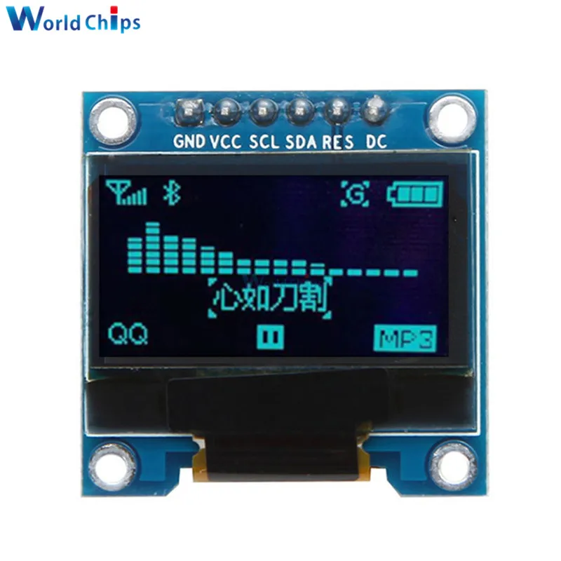 Синий 6 контактов 0,96 дюймов SPI IEC OLED цифровой SSD1306 дисплей 12864 SPI интерфейс синий/белый ЖК-дисплей модуль DIY для Arduino 51 SMT32 - Цвет: Синий