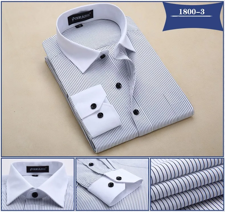 Качество плюс размер 8xl slim fit с длинным рукавом в полоску пэчворк белый воротник не гладить легкий уход мужские рубашки