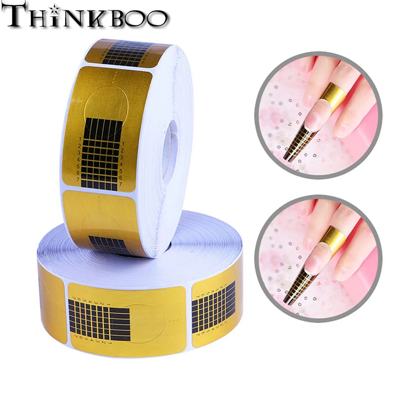 Thinkboo 500 шт/рулон наклейки для ногтей ручной формы акриловая УФ-Гелевая доска