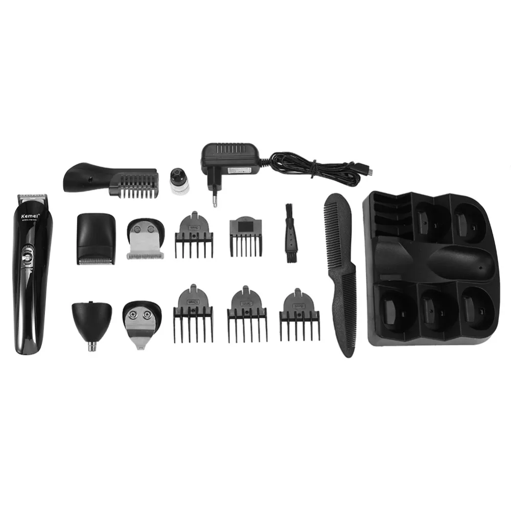 Профессиональная бритва Kemei 6 в 1 триммер для волос перезаряжаемая Мужская