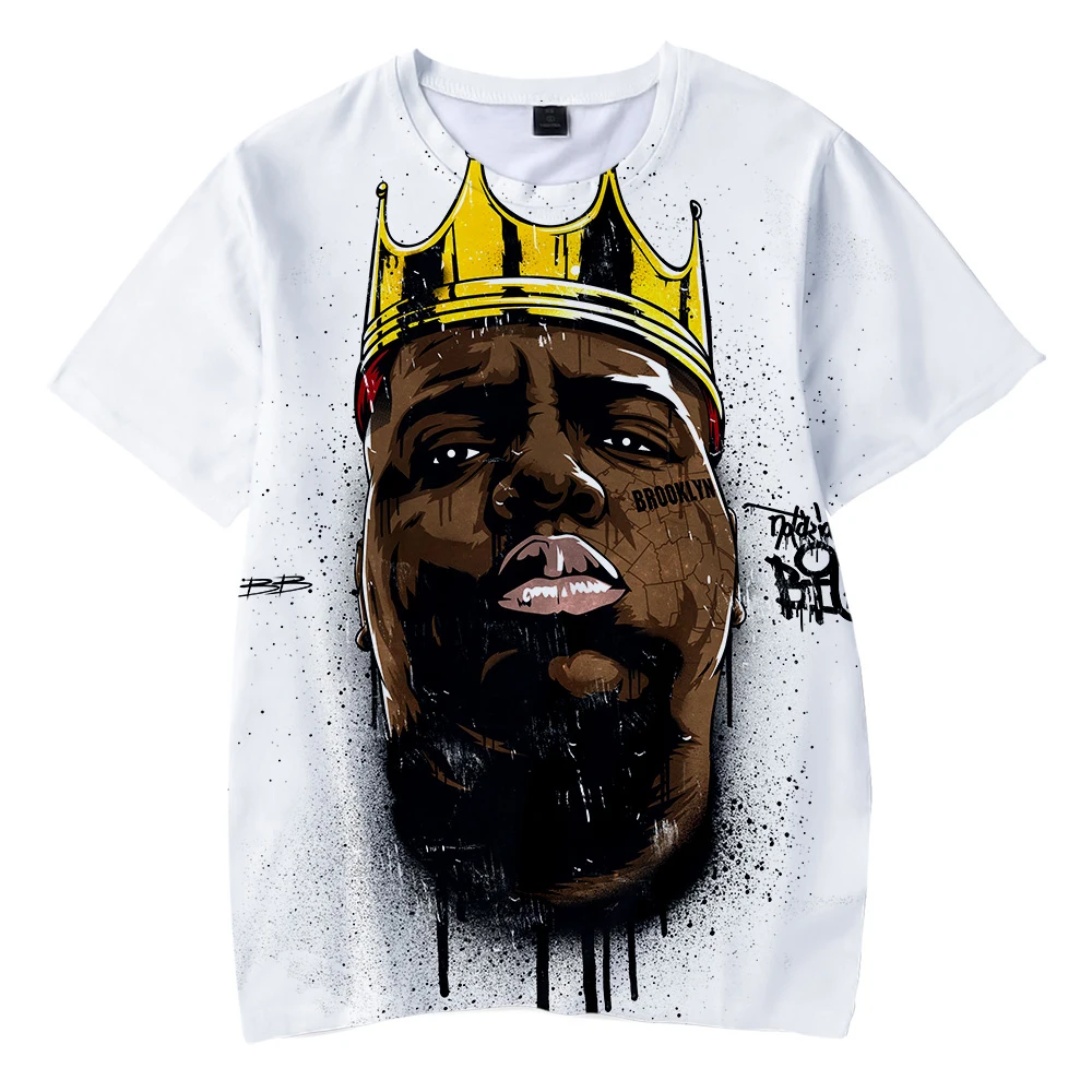 B.I.G BIGGIE/Детские футболки с 3D принтом Harajuku модная летняя футболка Лидер продаж