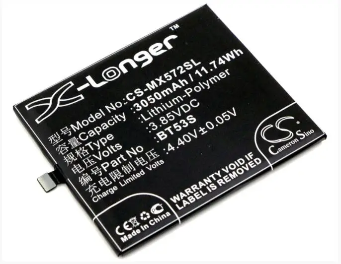 

Cameron Sino 3050mAh battery for MEIZU M570Q-S Dual SIM TD-LTE Pro 6s BT53S Mobile, SmartPhone Battery