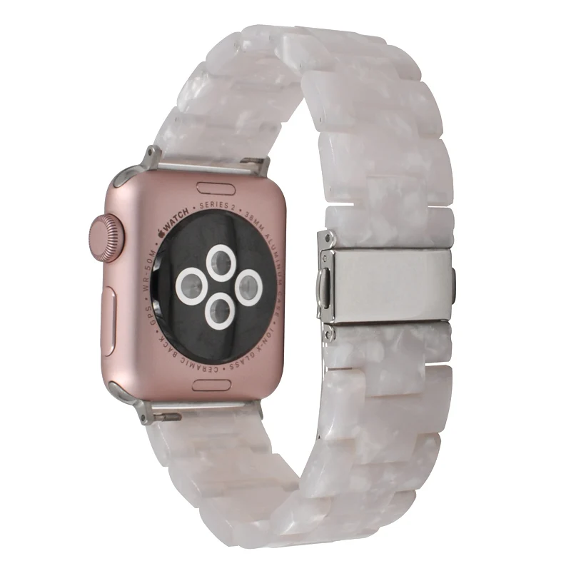 Ремешок из смолы для apple watch, 42 мм, 38 мм, браслет из нержавеющей стали с пряжкой, ремешок cinturino iwatch series 3 2 1, ремешок для наручных часов