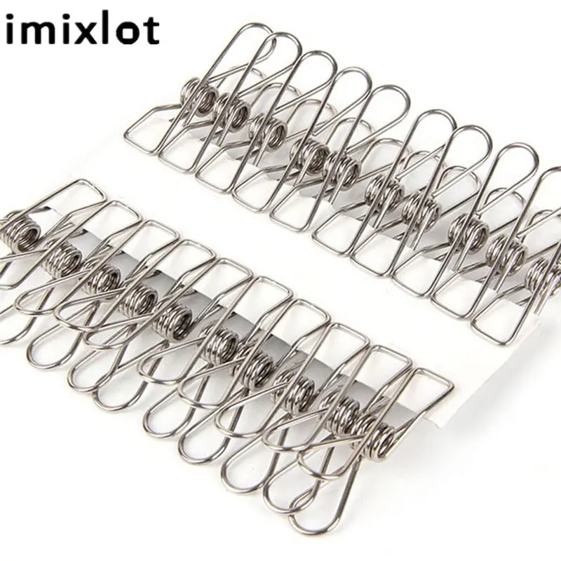 Imixlot 20 шт из нержавеющей стали прищепки для белья вешалка на стену Носки Нижнее белье металлические прищепки Peg