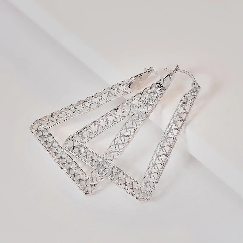 ANZIW преувеличенный большой Треугольники серьги для женщин в стиле ретро панк