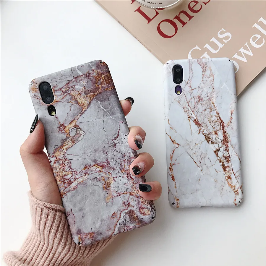 Ретро Золотой розовый мраморный чехол для huawei P20 Lite Nova 3e из гранитного камня