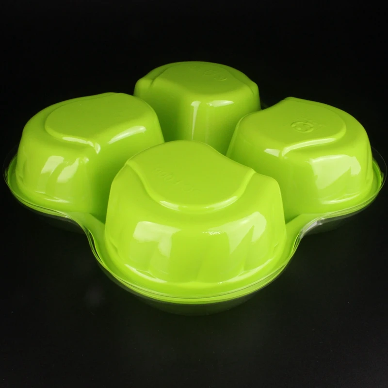 10 шт. салатник слушайте форма клевер четыре части круглый пэт чаша plate with lid
