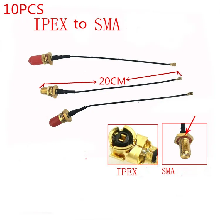 10 шт. IPEX(UFL) трансферный SMA антенный питатель/линия адаптера/фотоадаптер головка