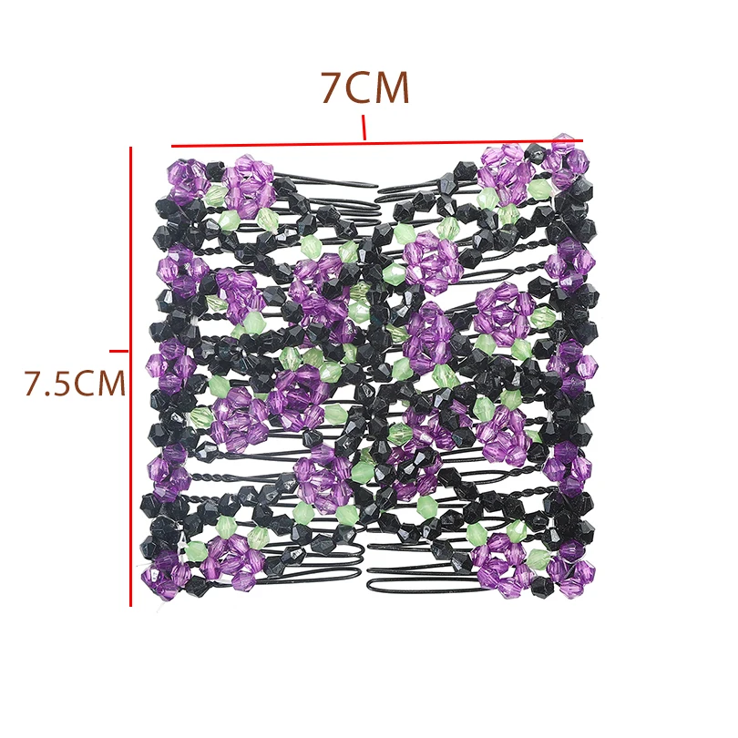 Женский гребешок для волос AWAYTR винтажный металлический с цветочной бусиной