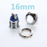 1pcs 16mm l32 plane stainless steel metal push button switch car modification horn doorbell switch automatic reset 250v 2a