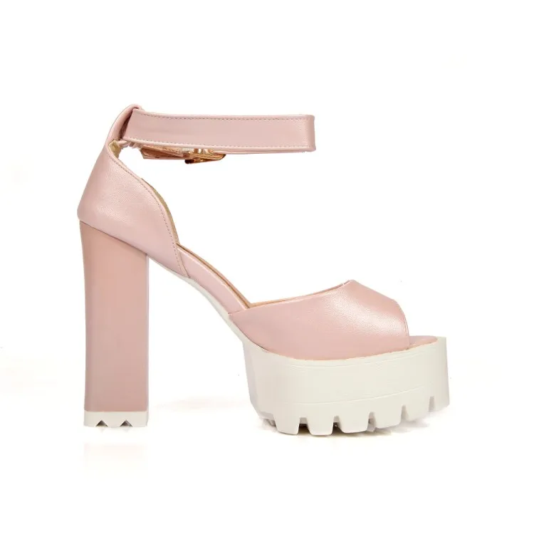 Женские босоножки на платформе туфли лодочки высоком каблуке большой размер 34 43