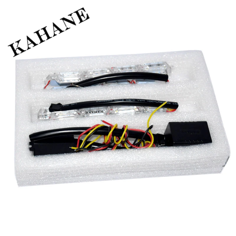 Светодиодный фонарь для ДХО 2 шт. белый желтый прозрачный 12 групп гибкий