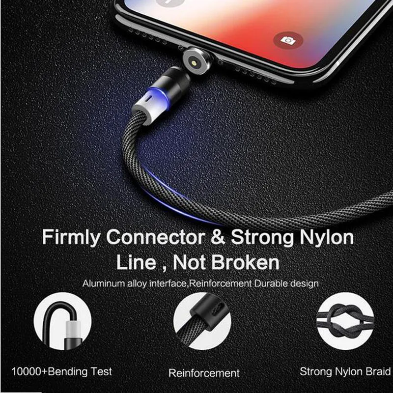 Магнитный USB-кабель все в одном зарядный кабель Micro + USB Type-C для телефона iPhone X 7 8 6