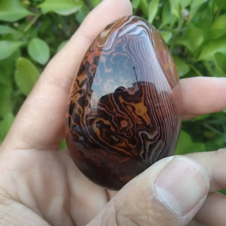Натуральный полосчатый Агат Sardonyx полированный минерал окаменевшая пальма|Камни|