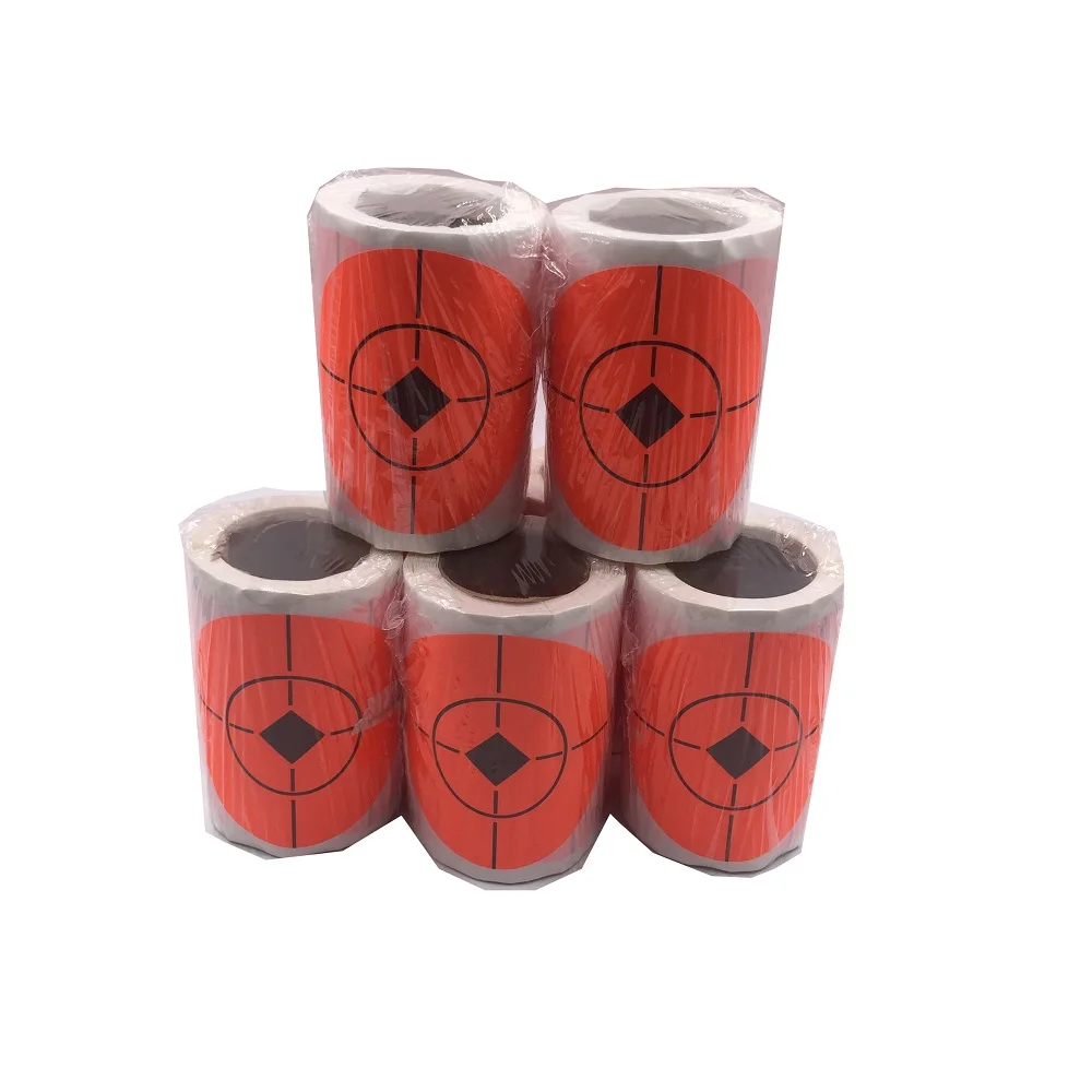 

100 targets per roll, 3 Inch Self adhesive orange Target stickers for shooting
