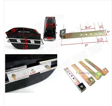 Матовый черный жесткий сума магистральные багажа задние фонари хром кронштейн