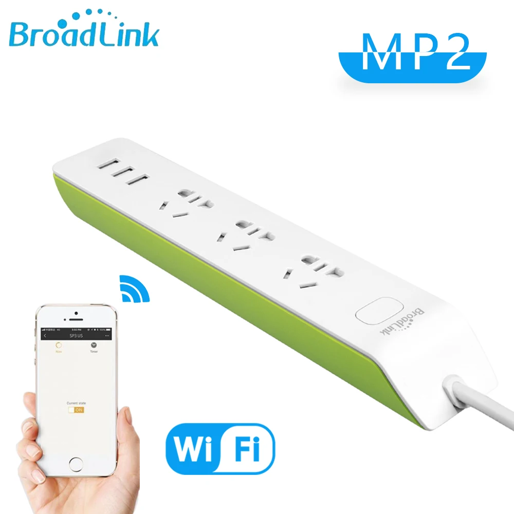 Полоса питания Broadlink MP2 WiFi 3 USB быстрая зарядка умный дом розетки AU UK US EU адаптер