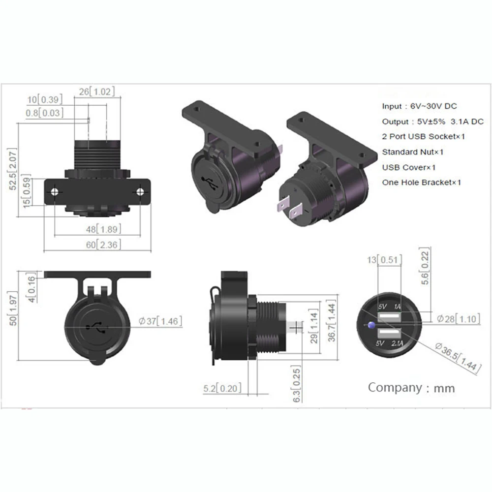 IZTOSS мотоцикл 12v гнездо фиксированный кронштейн с водонепроницаемой крышкой USB