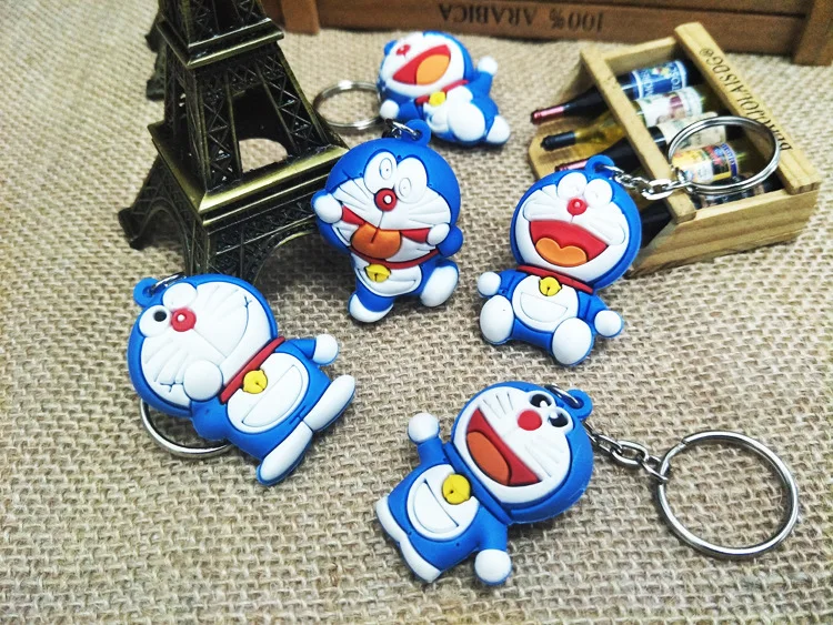 Doraemon фигурка игрушки 3D мультяшный кулон брелок много удовольствия дисплей сокровища Минифигурки ПВХ брелок детские игрушки