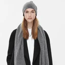 neutral grey Коза кашемир женские модные обжимные шапочки шапки повседневные одноцветные ЕС/м(54-56 см - Цвет: neutral grey