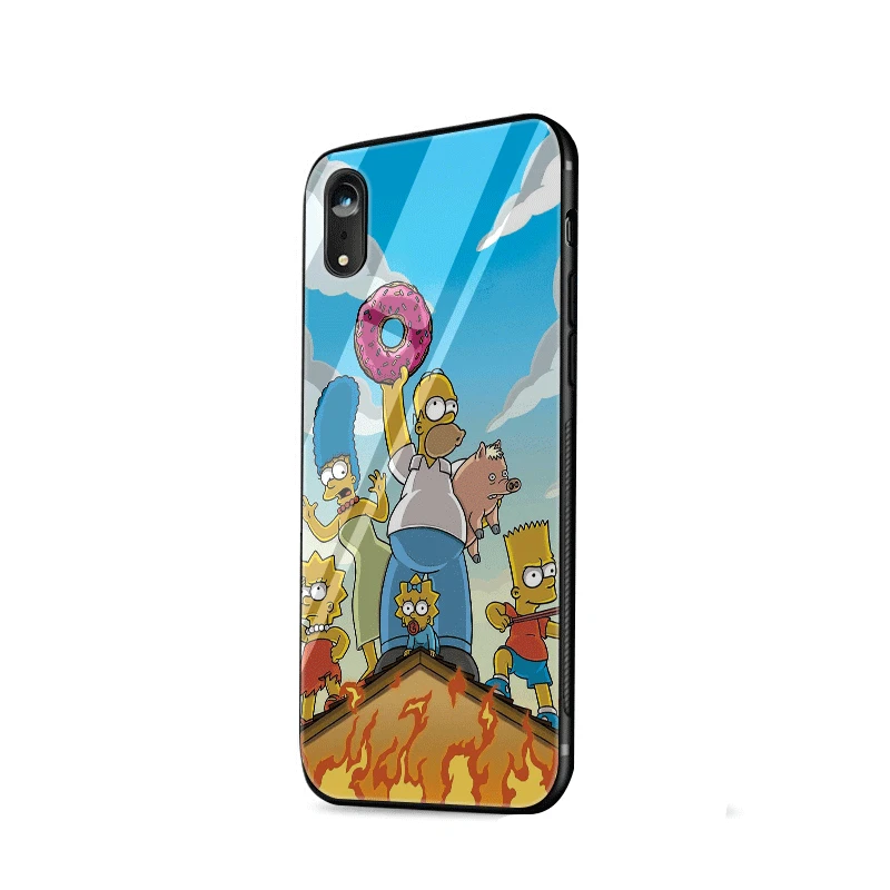 Чехол для мобильного телефона Desxz стеклянные Симпсоны iPhone X XR XS Max 6 6s 7 8 Plus 5 5S SE |