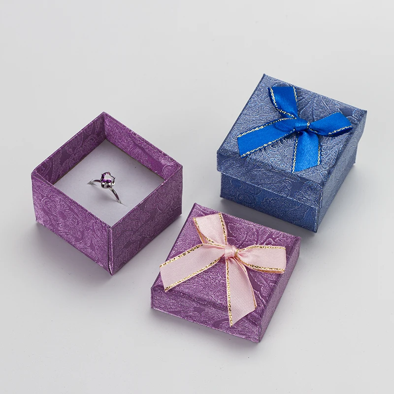 6 шт. 5*5*3 см модная кольцевая коробка много цветов Подарочная для сережек