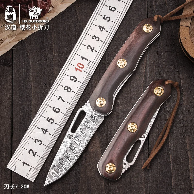 Складной нож из дамасской стали HX Outdoor Collection карманные ножи для кемпинга и