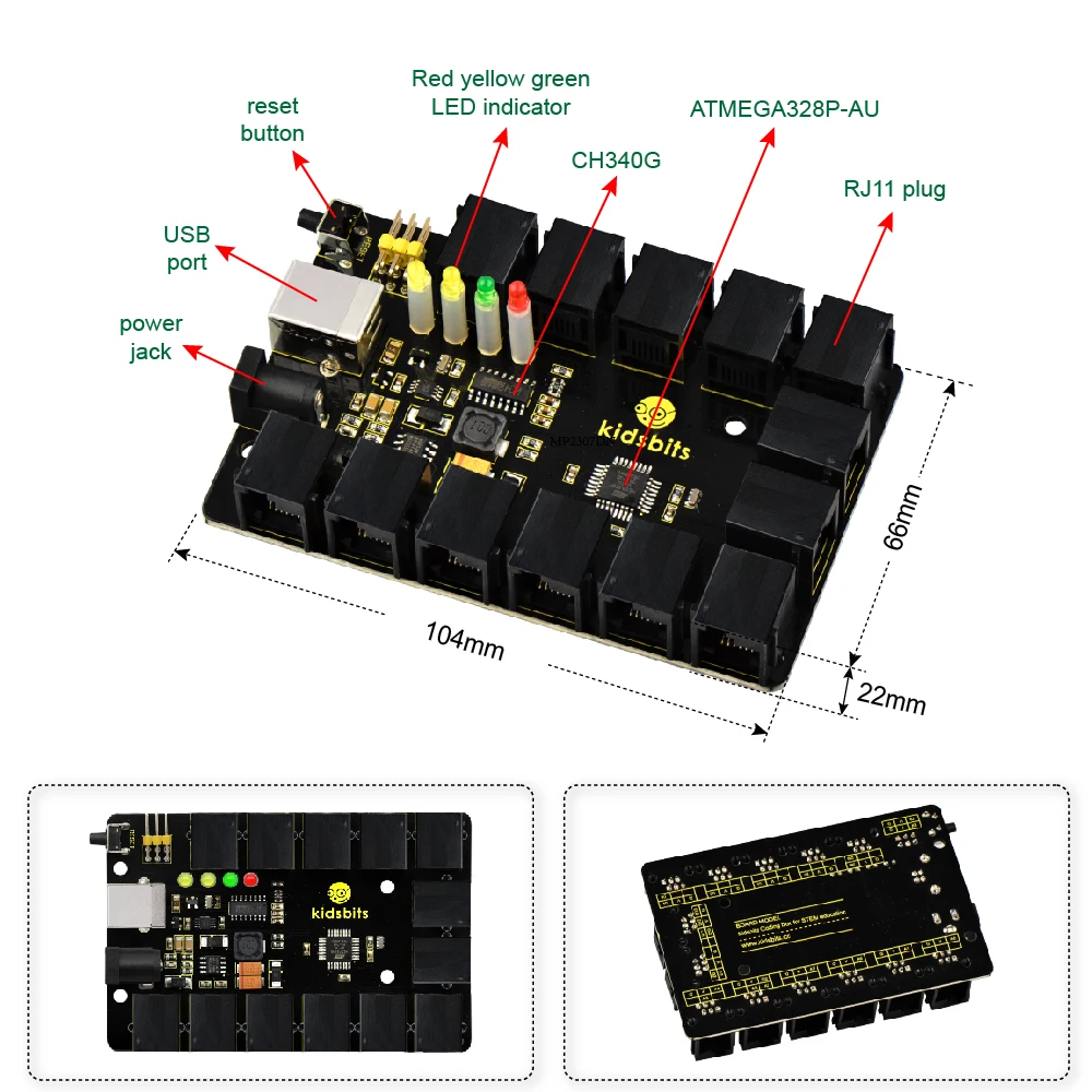 Kidsbits плата управления + ABS синяя кодирующая коробка для Arduino пара EDU | Компьютеры и