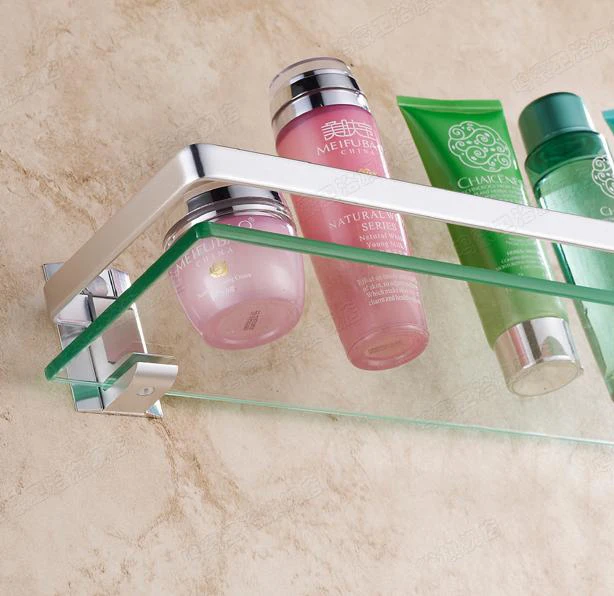 Одноярусная настенная Туалетная стеклянная полка для ванной|bathroom glass shelf|glass
