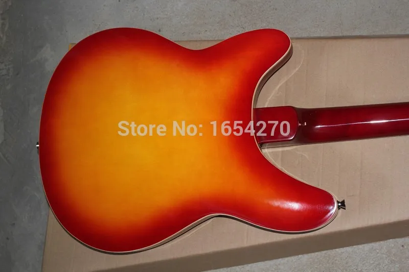 Free shipping Top Quality Rick Semi-Hollow Sky Sunburst Ricken Guitar 3 Pickups R Tremolo Electric In Stock 150604 | Спорт и