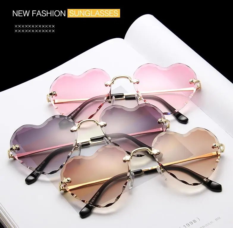 

2021 Brand Designer Clear Sunglasses Women Semi Rimless Oversized Oval Sun Glasses Frame Vintage Shades Luxury Metal Eyewear