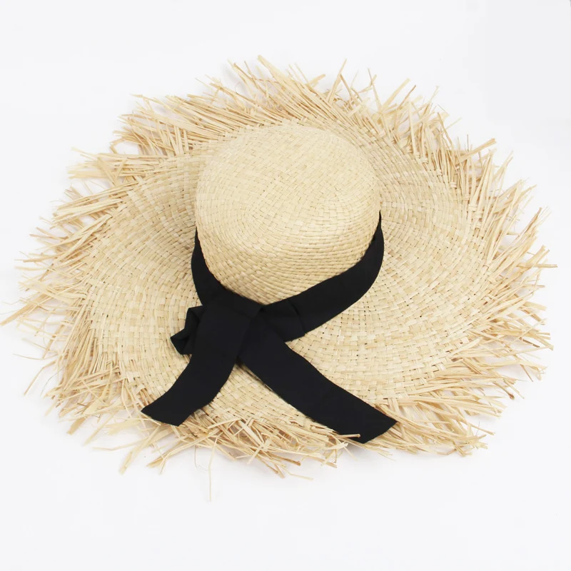 

Шляпа женская Соломенная с широкими полями, Пляжная дорожная Панама, рафия, летняя, T2