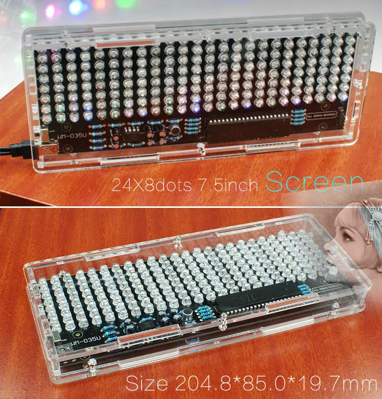CIRMECH FFT 24x8 аудио индикатор DIY Kit Красный Зеленый Розовый Синий СВЕТОДИОДНЫЙ Набор для самостоятельной сборки