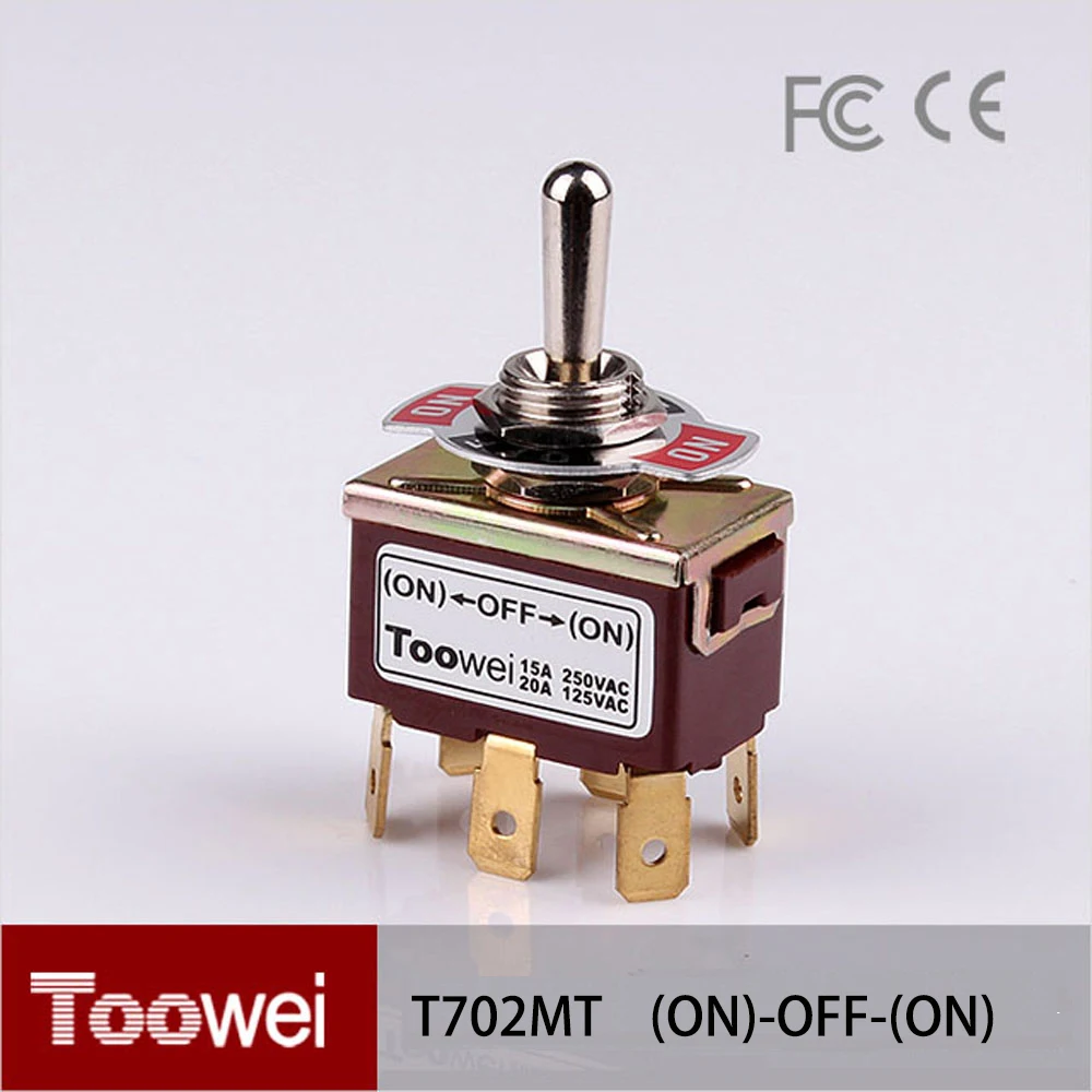 Toowei 6 P (на) OFF (ON) двойной сброс тумблер с Быстрое Подключение терминала t702mt