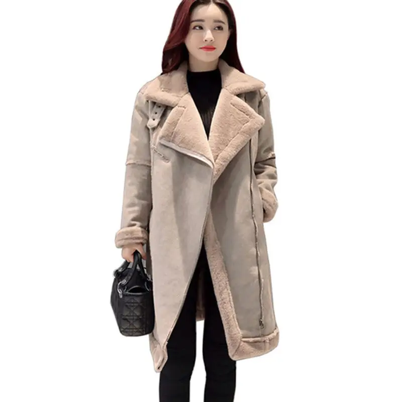 Женское длинное пальто теплая замшевая шуба C3627 2019|suede coat long|womens suede coatslong |