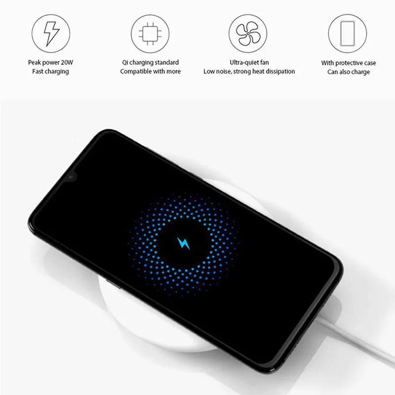 Новое поступление беспроводное зарядное устройство Xiaomi Qi умное быстрое для Mi MIX 2S