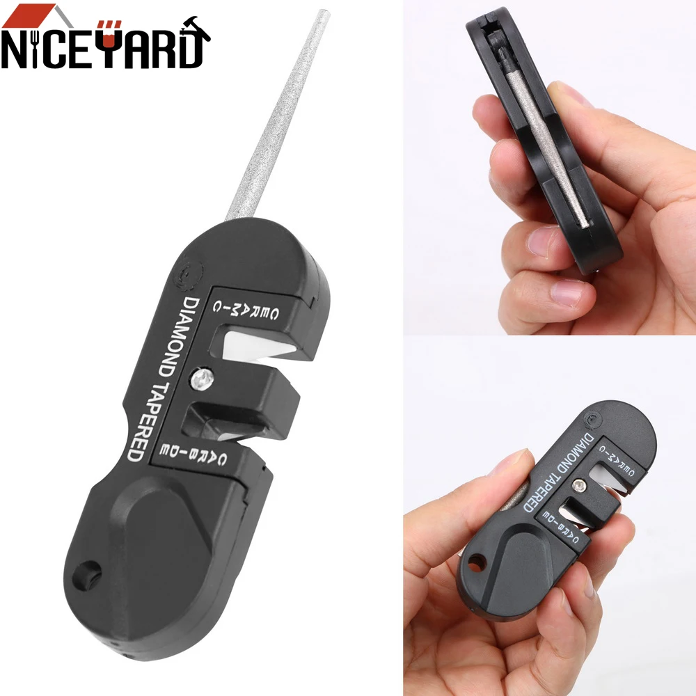 NICEYARD портативный складной Открытый выживания охота многофункциональный два этапа точилка Карманный Брелок нож заточка инструмент